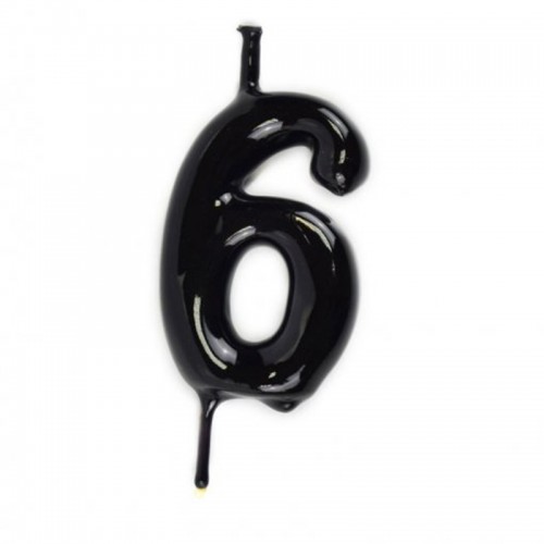 Vela Número 6 Preto